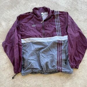 adidas purple 2000s windbreaker jacket